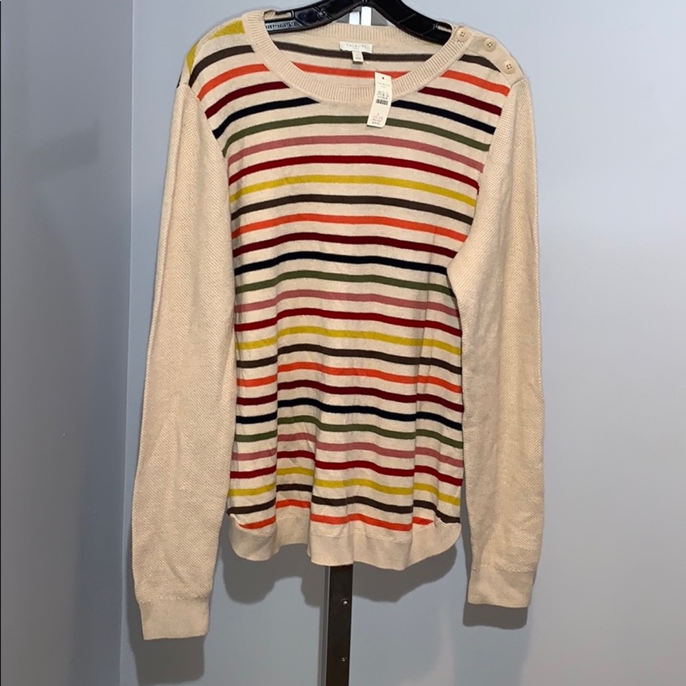 NWT Talbots multi color strips sweater.